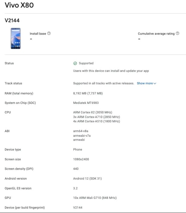 Vivo-X80-Google-Play-console-erdc