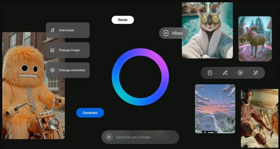 Meta presenta “Vibes”, un feed de video 100% generado por IA para competir con TikTok
