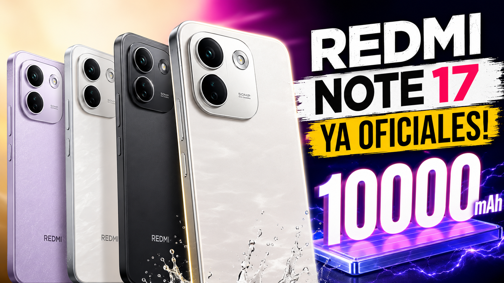 Los nuevos REDMI Note 17 ya son oficiales: Xiaomi apuesta por baterías gigantes de hasta 10.000 mAh